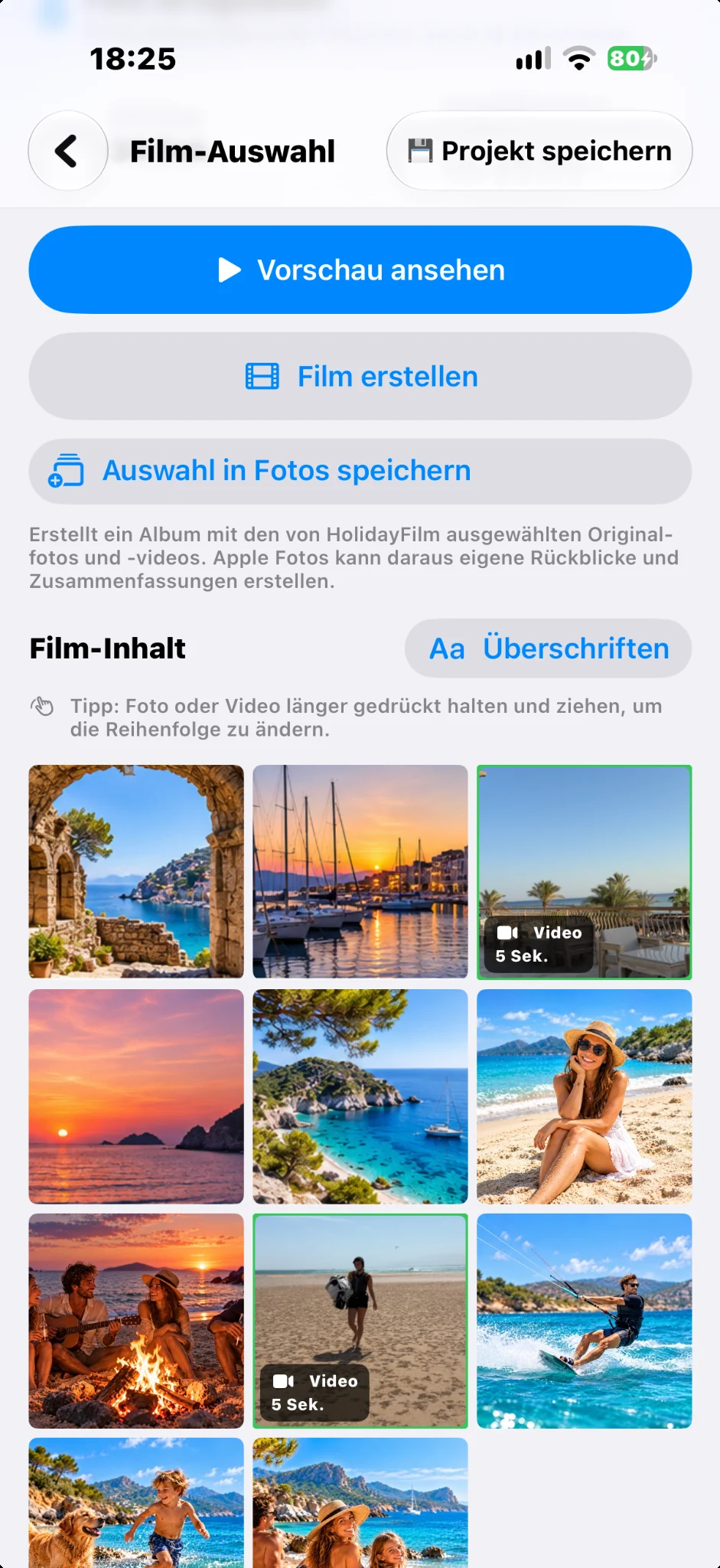 Film-Inhalt bearbeiten