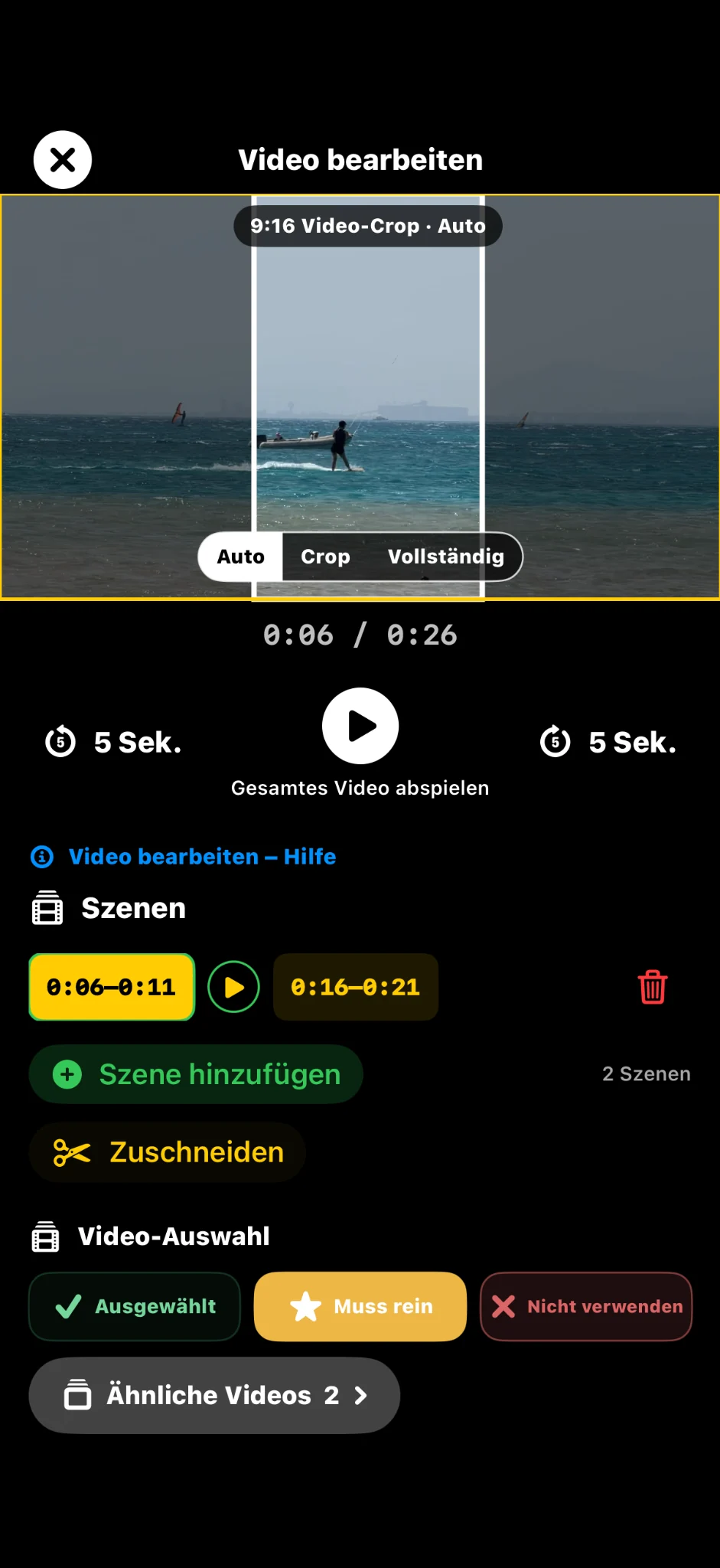 Videoszenen individuell bearbeiten